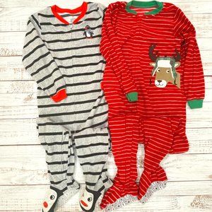 Boys Winter Fun Holiday Footed Pajamas Set